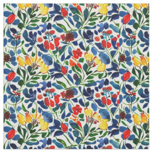 Colourful Pop Art Flowers Fabric