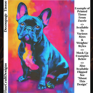 Colourful Pop Art French Bulldog Dog EP6L Decoupag Tissue Paper