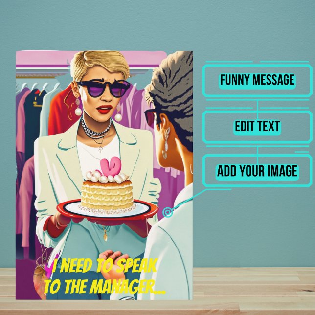 Colourful Pop Art Funny Karen Birthday Card (This is a classic joke about the "Karens" of the world.)