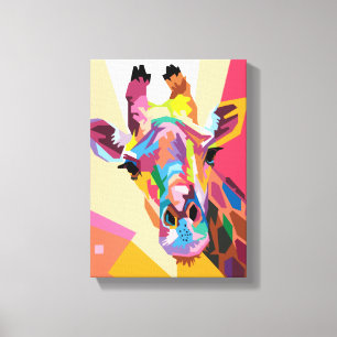 Colourful Pop Art Giraffe Portrait Canvas Print