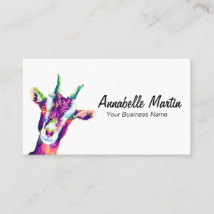 Colourful Pop Art Goat Business Card