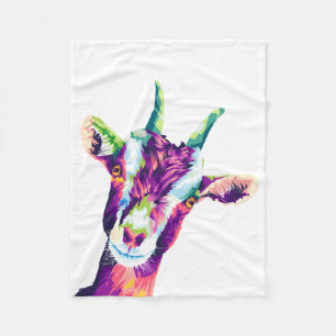 Colourful Pop Art Goat Fleece Blanket