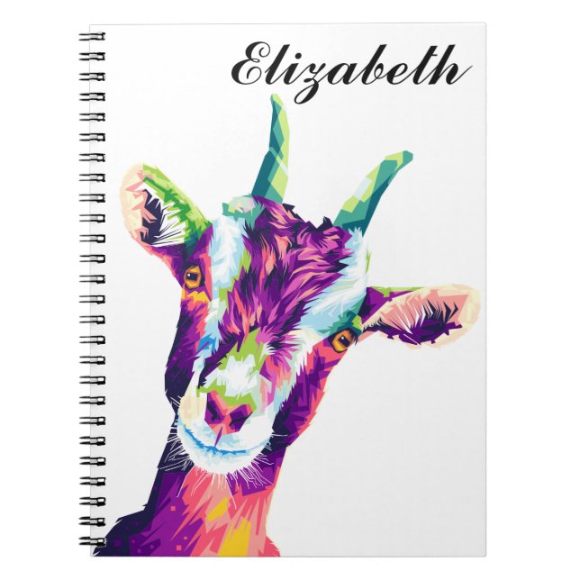 Colourful Pop Art Goat Personalized Notebook (Front)