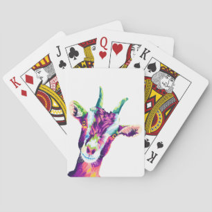Colourful Pop Art Goat Playing Cards