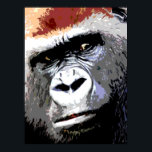 Colourful Pop Art Gorilla Portrait Poster<br><div class="desc">Digital Computer Animal Art - College Pop Art - Wild Animal Computer Images</div>