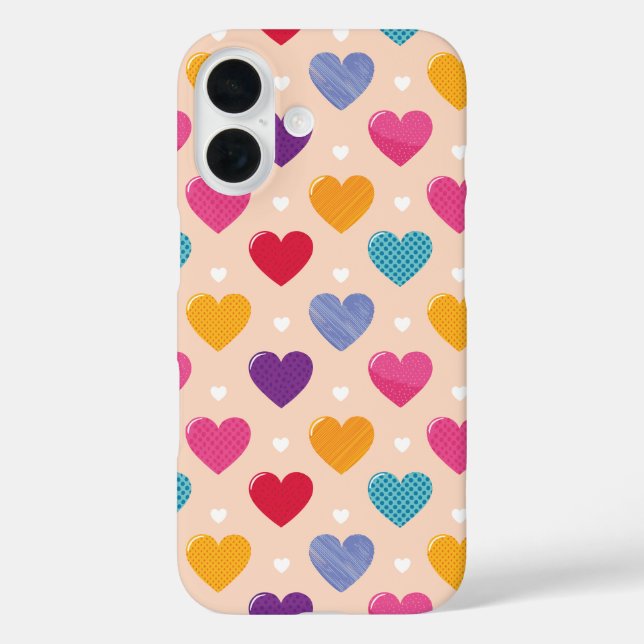 Colourful Pop Art Heart Pattern Case-Mate iPhone Case (Back)