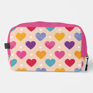 Colourful Pop Art Heart Pattern Dopp Kit