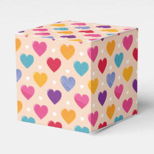 Colourful Pop Art Heart Pattern Favor Box