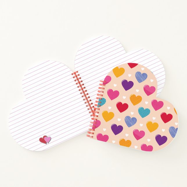 Colourful Pop Art Heart Pattern Notebook (Inside)