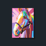 Colourful Pop Art Horse Portrait Canvas Print<br><div class="desc">Shades of pink,  purple,  and brown come together in this vibrant pop art portrait of a beautifully colourful horse that's both trendy and modern.</div>