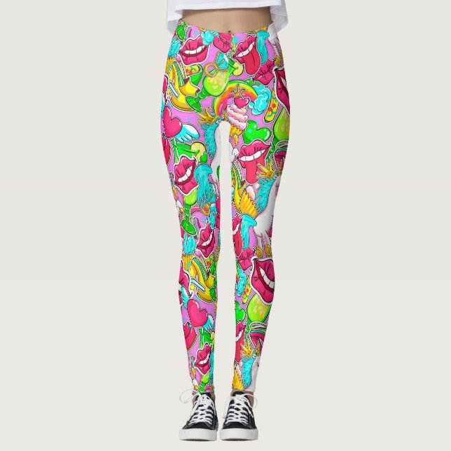 Colourful Pop Art Leggings (Front)