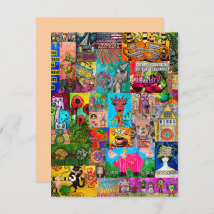 Colourful Pop Art Mixed Media Greeting Card