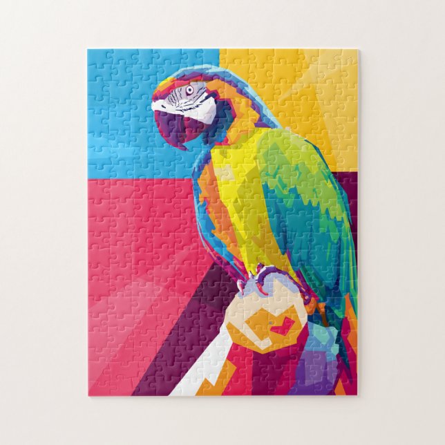Colourful Pop Art Parrot Portrait Jigsaw Puzzle (Vertical)