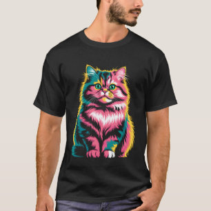 Colourful Pop Art Persian Cat T-Shirt