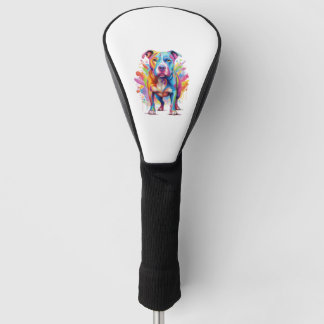 Colourful Pop Art Pitbull Portrait Dog Lover Pullo Golf Head Cover