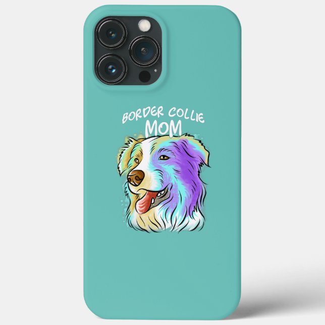 Colourful Pop Art Portrait Border Collie Dog Mom Case-Mate iPhone Case (Back)