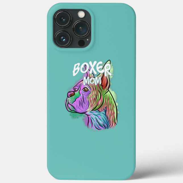 Colourful Pop Art Portrait Boxer Dog Mom Mother's Case-Mate iPhone Case (Back)
