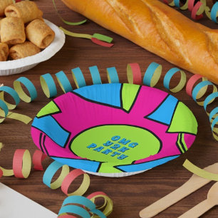Colourful Pop Art Retro Y2K Party Paper Bowls Paper Plate