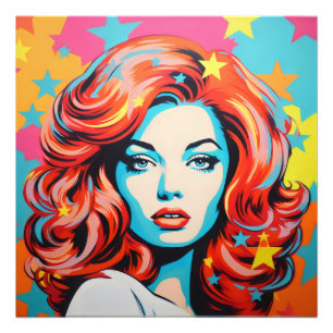Colourful Pop Art Woman Photo Print