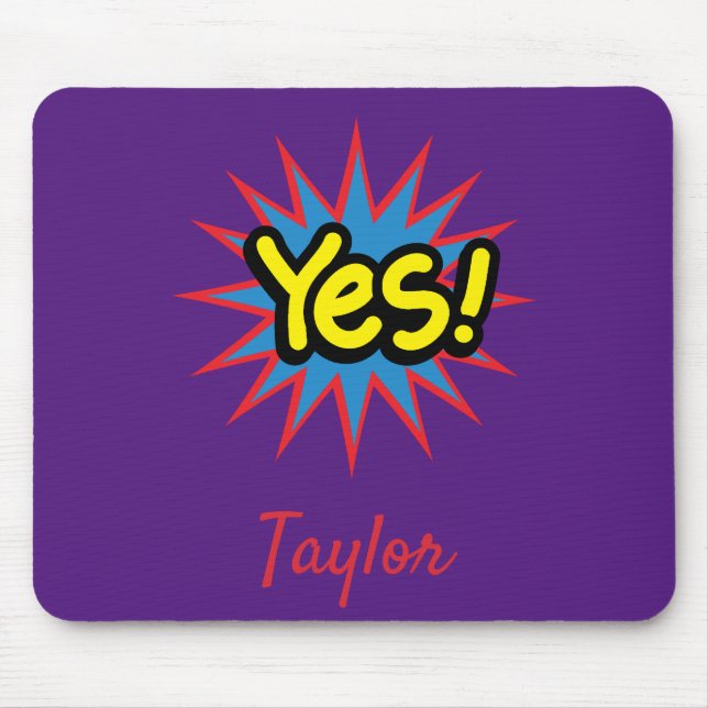Colourful Pop art yes Mouse Pad (Front)