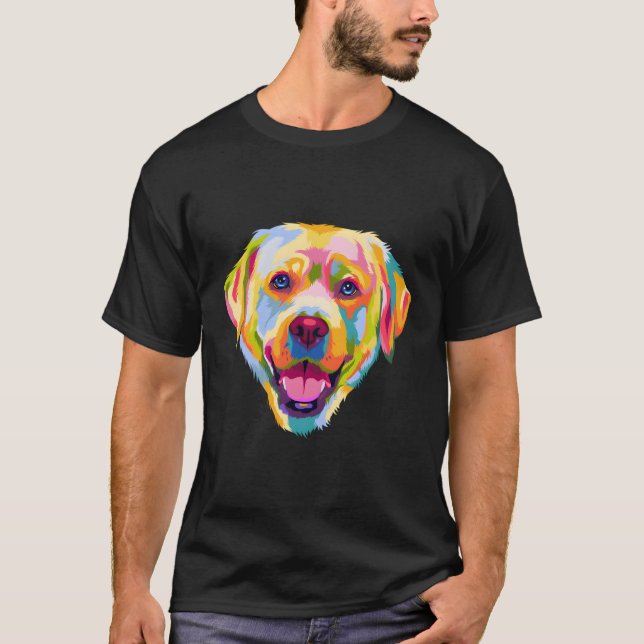 Colourful Pop Labrador Retriever Portrait Lab Owne T-Shirt (Front)