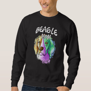 Colourful Pop Portrait Beagle Dog Mom Mother's Day Sweatshirt