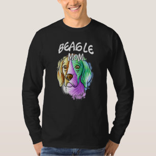 Colourful Pop Portrait Beagle Dog Mom Mother's Day T-Shirt