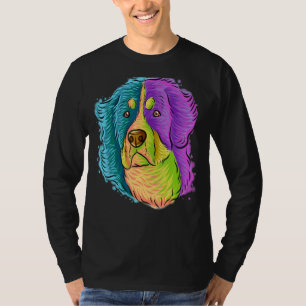 Colourful Pop Portrait Bernese Mountain Dog Mom Mo T-Shirt