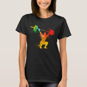 Colourful Pop Portrait Bodybuilding Weightlifting T-Shirt