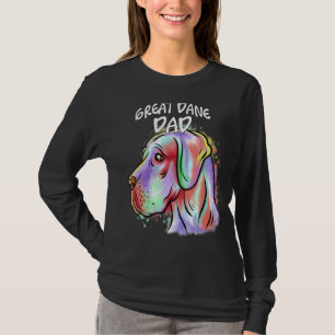 Colourful Pop Portrait Great Dane Dog Dad Father's T-Shirt