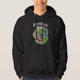 Colourful Pop Portrait Havanese Dog Mom Mother's D Hoodie