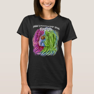 Colourful Pop Portrait Newfoundland Dog Dad Father T-Shirt