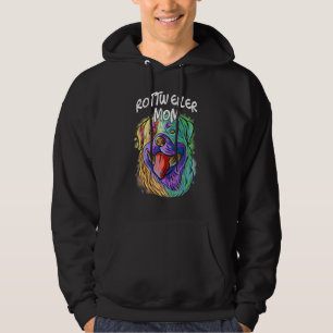 Colourful Pop Portrait Rottweiler Dog Mom Mother's Hoodie