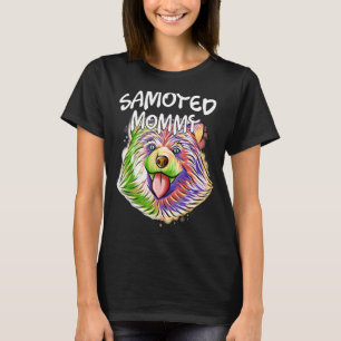 Colourful Pop Portrait Samoyed Dog Mom Mommy Mothe T-Shirt