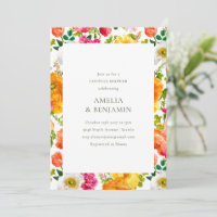 Colourful Poppies Floral Couples Wedding Shower