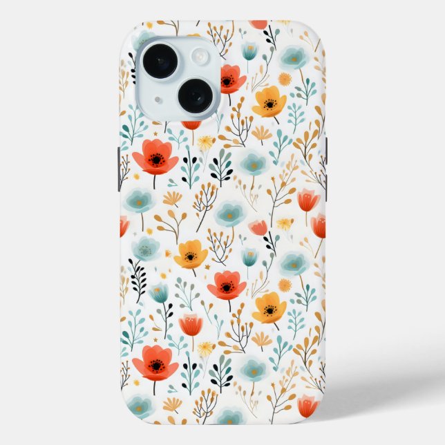Colourful Poppies Floral Pattern Case-Mate iPhone Case (Back)