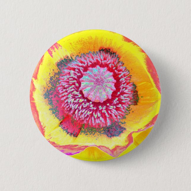 Colourful Poppy 2 Inch Round Button (Front)