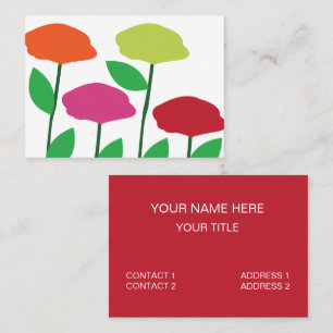 Colourful Poppy Flowers Floral Business Card