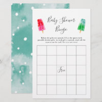 Colourful Popsicle Baby Shower Bingo Game