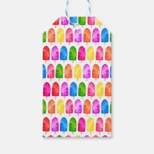 Colourful Popsicle Ice Lolly pattern Gift Tags