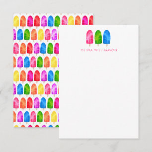 Colourful Popsicle Ice Lolly pattern Thank You Card