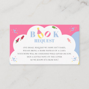 Colourful Popsicle Summer Baby Shower Book Request Enclosure Card
