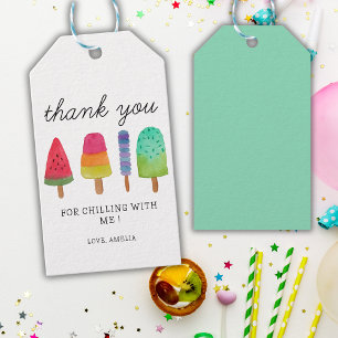 Colourful Popsicle Thank You Card Gift Tags