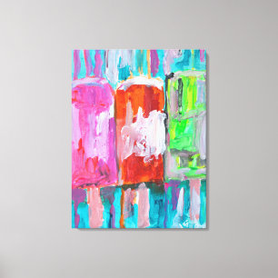 Colourful Popsicles Summer Abstract Canvas Print