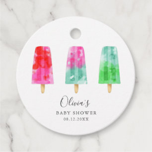 Colourful Popsicles Summer Baby Shower  Favour Tags