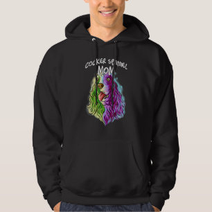 Colourful Portrait Cocker Spaniel Dog Mom Mother's Hoodie