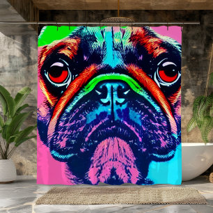 Colourful portrait of pug in pop art style