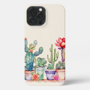 Colourful Potted Cacti And Succulent iPhone 13 Pro Max Case