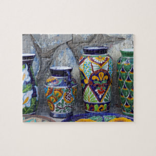 Colourful pottery for sale in downtown Loreto, Jigsaw Puzzle