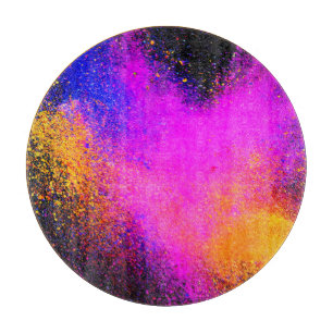 Colourful Powder Eruption Cutting Board